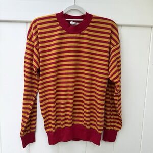 Marimekko Long Sleeve Top Medium Striped Finland Original Suomen Trikoo